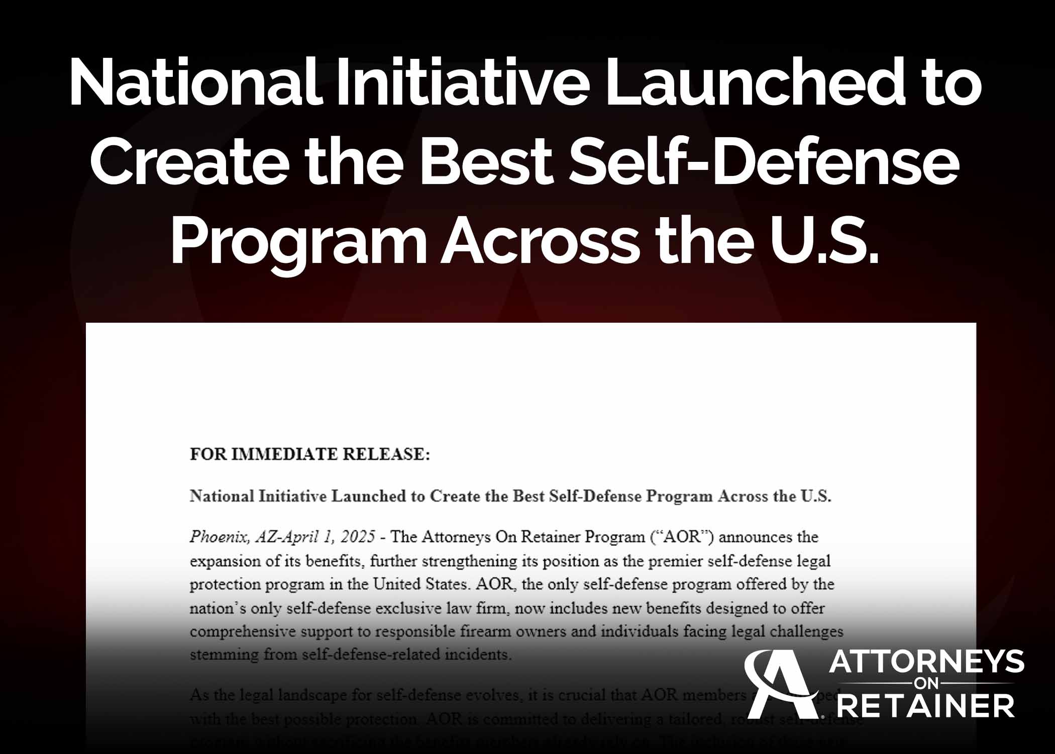 National Initiative Launched to Create the Best Self-Defense Program Across the U.S.