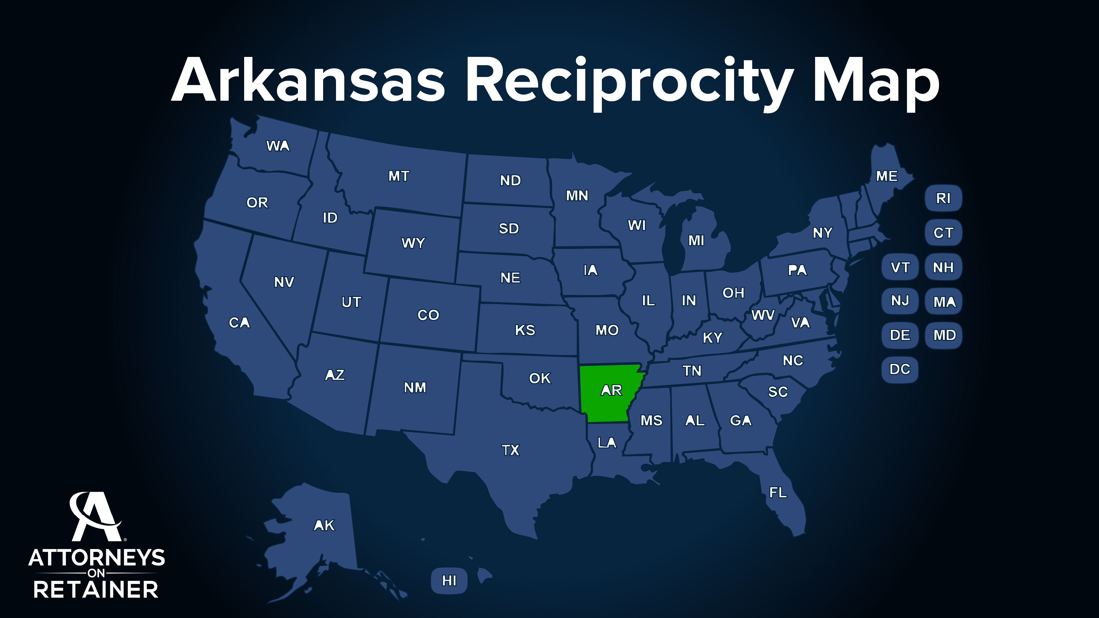 Arkansas Reciprocity Map